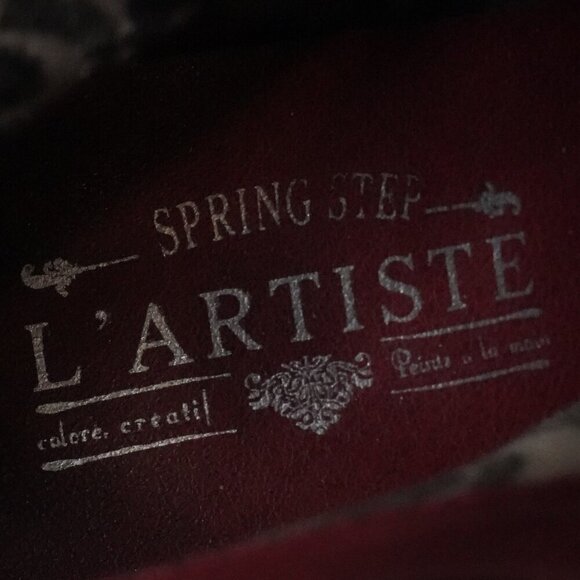 L'Artiste by Spring Step, SmokinHot Metallic Bootie Heels, Fiery, Bronze, Black - Picture 7 of 8